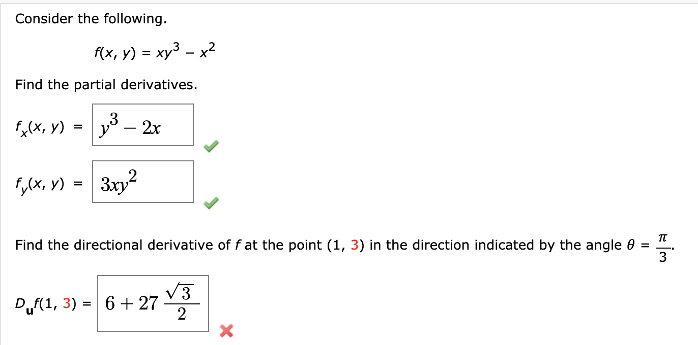 Solved Consider The Following F X Y Xy3 X2 Find The Chegg