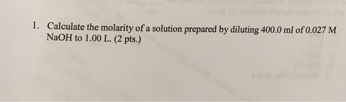 Solved Calculate The Molarity Of A Solution Prepared By Chegg