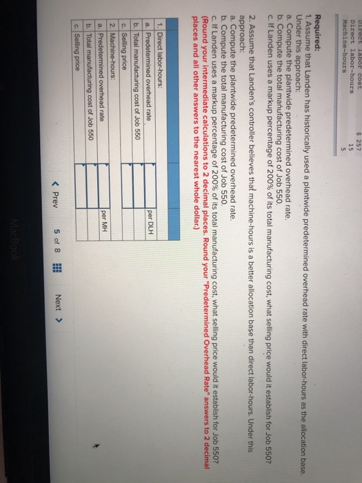 Solved Check My Work Landen Corporation Uses R The Compan Y Chegg