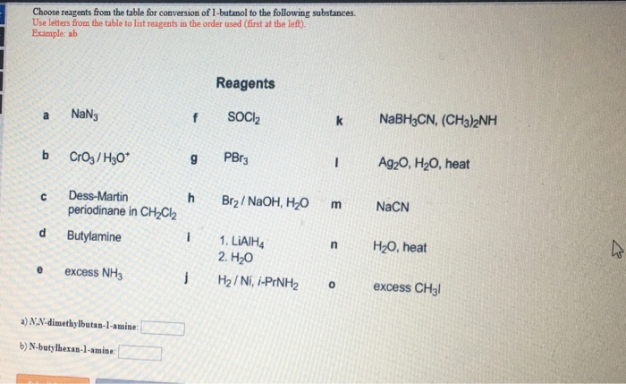 Solved Choose Reagents From The Table For Conversion Of Chegg