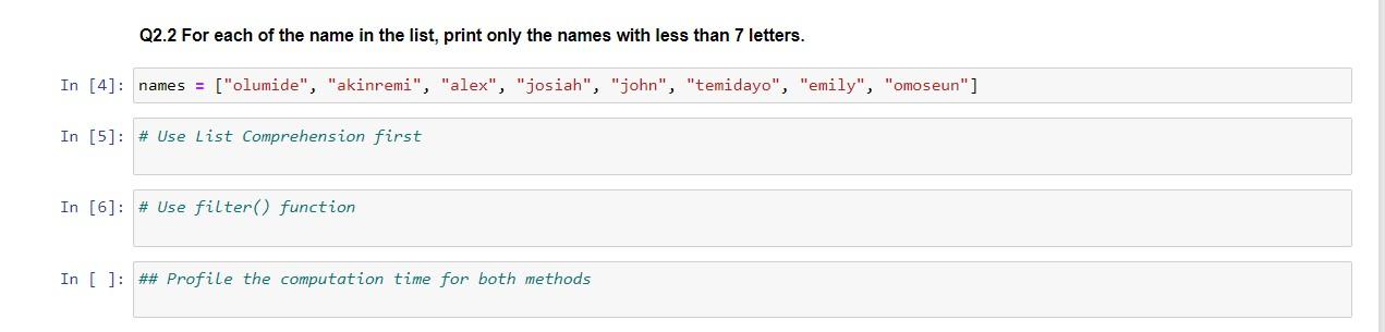 Solved Q2 List Comprehension Vs Map Filter Lambda 15 Chegg