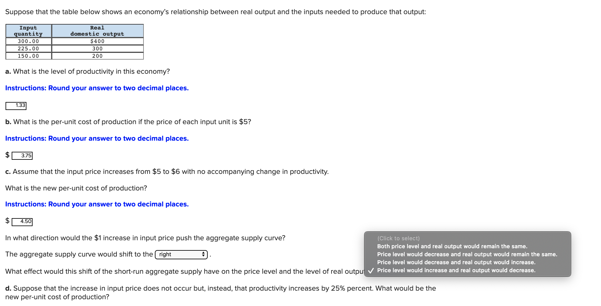 Solved Suppose That The Table Below Shows An Economy S Chegg