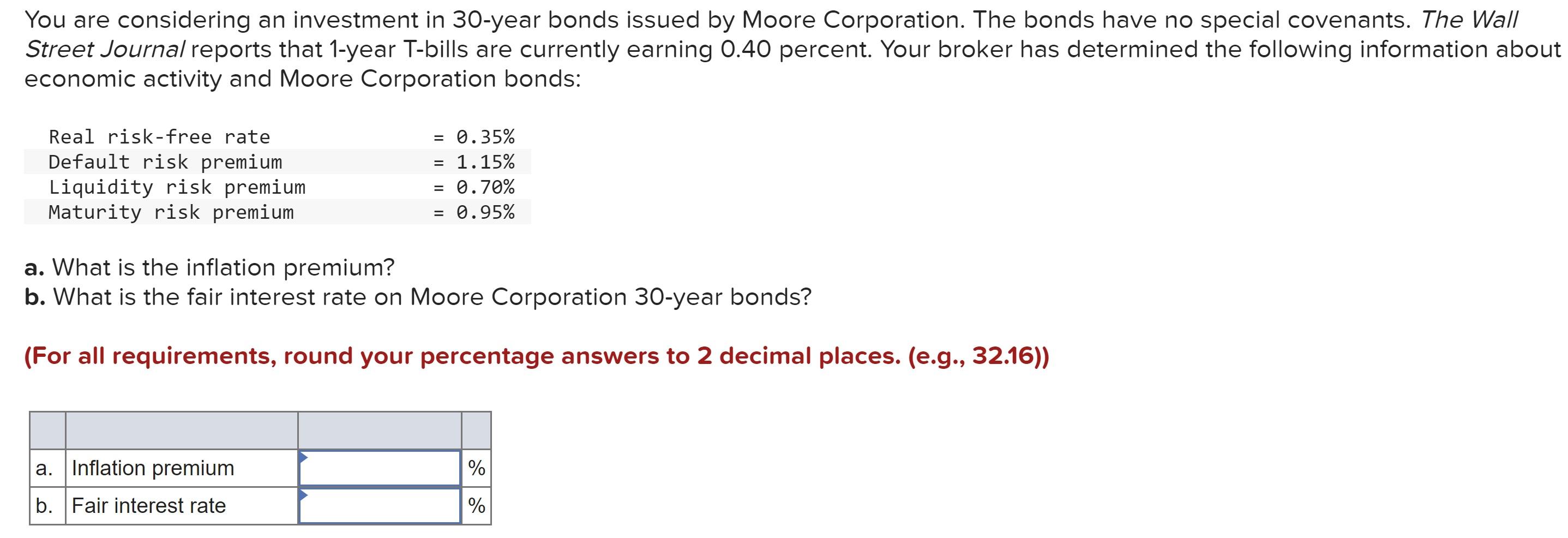 Solved You Are Considering An Investment In 30 Year Bonds Chegg