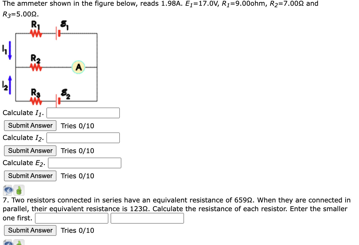 Solved The Ammeter Shown In The Figure Below Reads Chegg