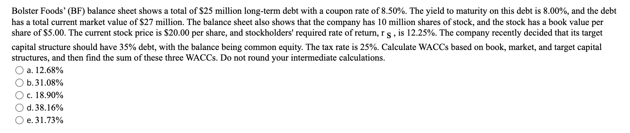 Solved Bolster Foods Bf Balance Sheet Shows A Total Of Chegg