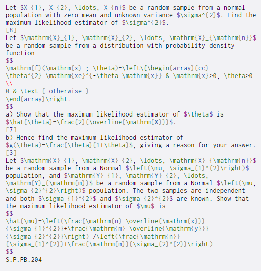 Solved Let X 1 X 2 Ldots X N Be A Random Sample Chegg