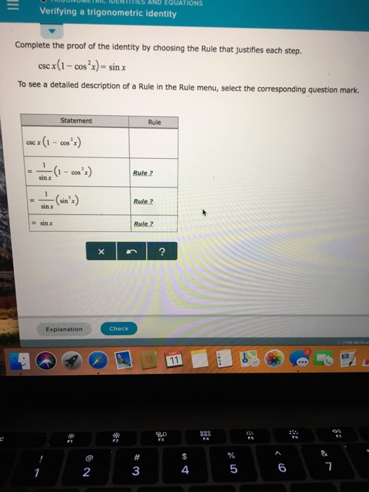 Solved Verifying A Trigonometric Identity Complete The Proof Chegg