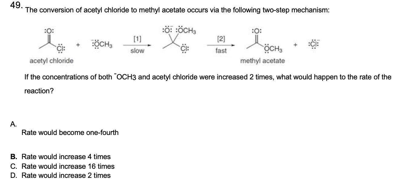 Solved The Conversion Of Acetyl Chloride To Methyl Chegg