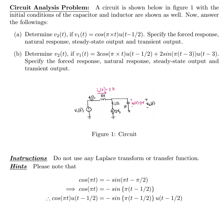 Solved Circuit Analysis Problem A Circuit Is Shown Below In Chegg