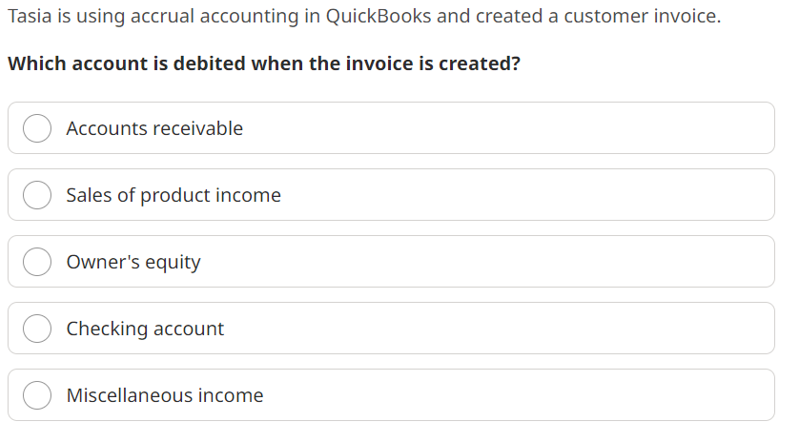 Solved Tasia Is Using Accrual Accounting In QuickBooks And Chegg