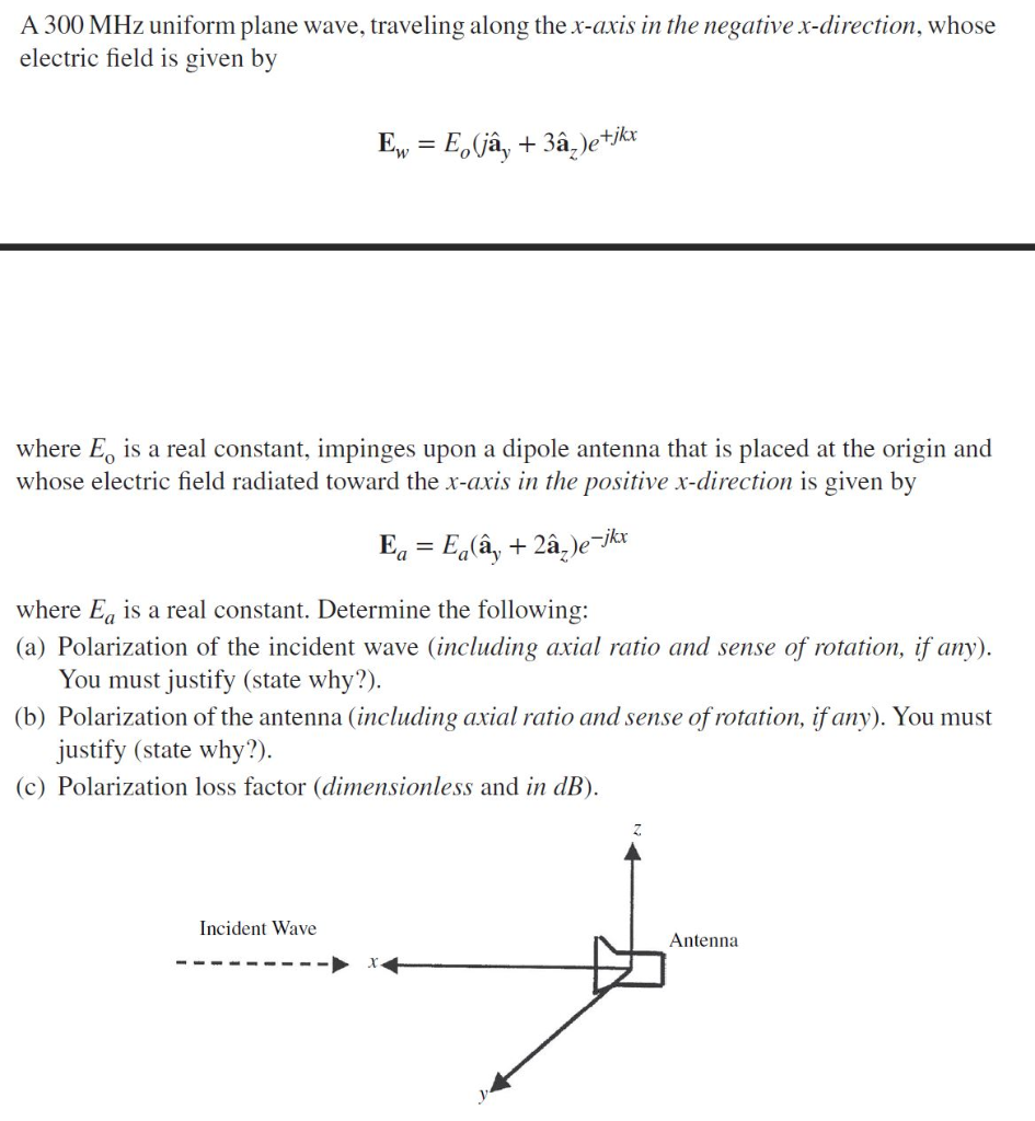 Solved A Mhz Uniform Plane Wave Traveling Along The Chegg