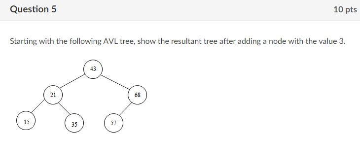 Solved Question Pts Starting With The Following Avl Chegg