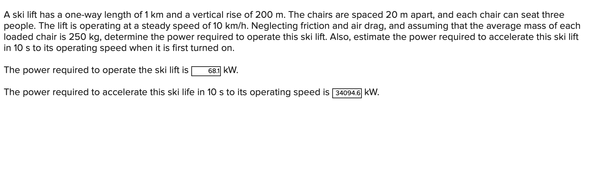 Solved A Ski Lift Has A One Way Length Of Km And A Chegg