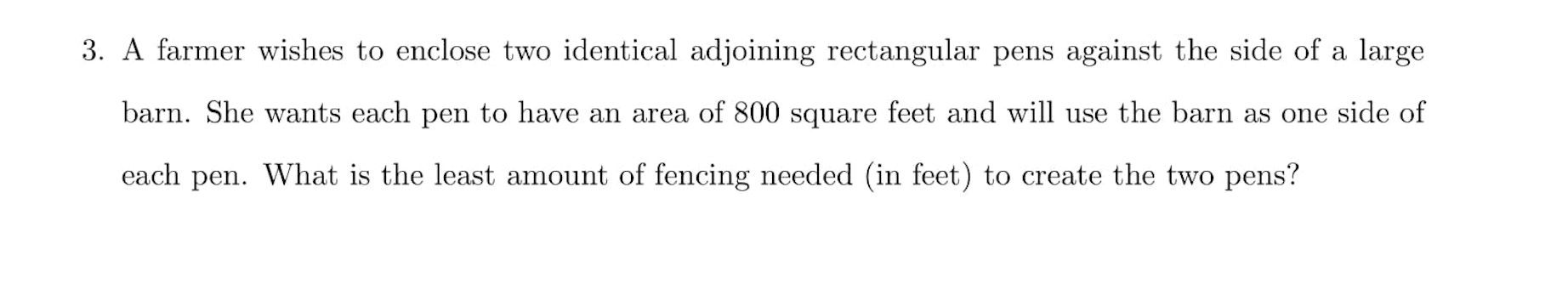 Solved A Farmer Wishes To Enclose Two Identical Adjoining Chegg