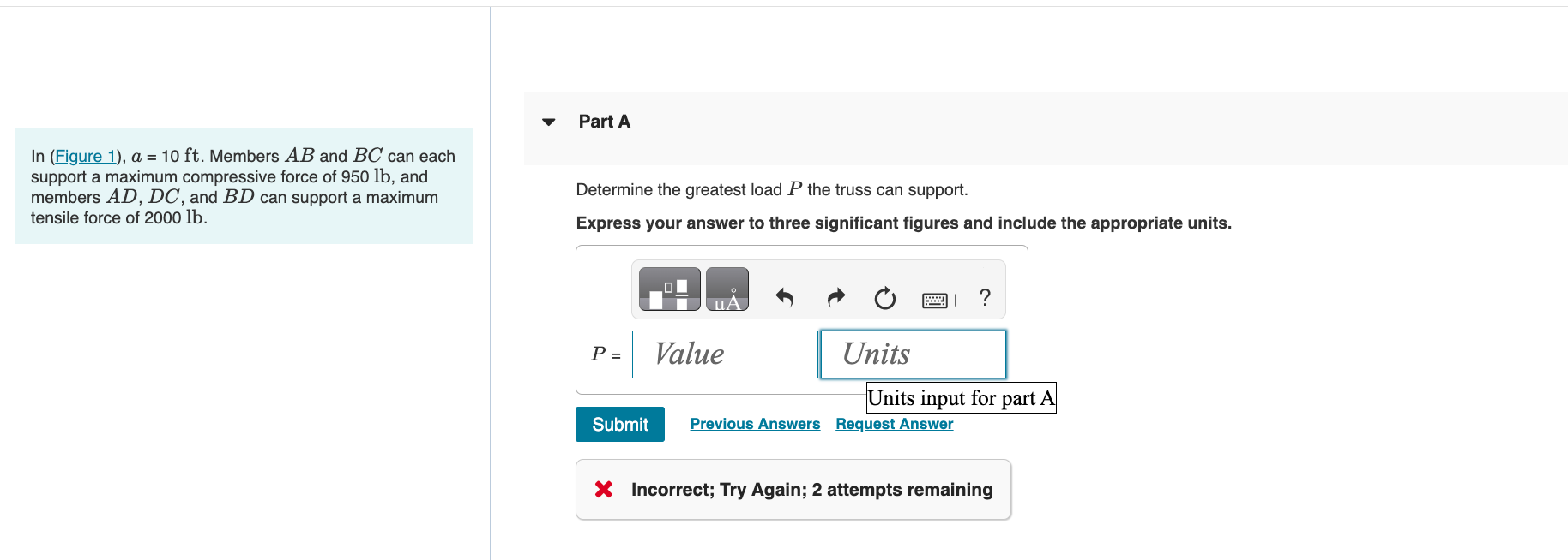 Solved In Figure A Ft Members Ab And Bc Can Each Chegg