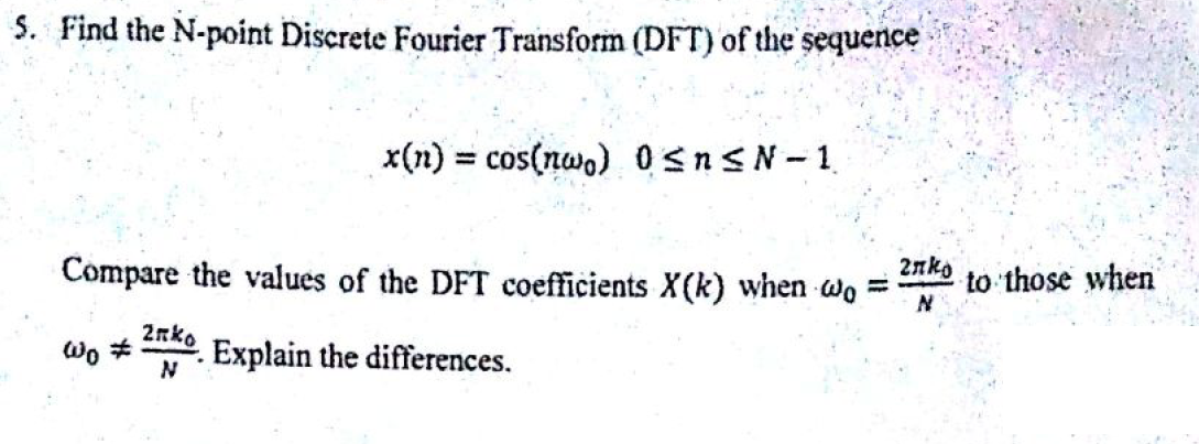 Solved S Find The N Point Discrete Fourier Transform DFT Chegg