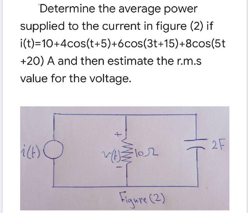 Solved Determine The Average Power Supplied To The Current Chegg