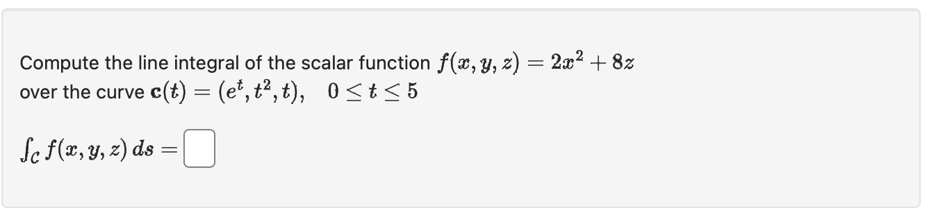 Solved Compute The Line Integral Of The Scalar Function Chegg