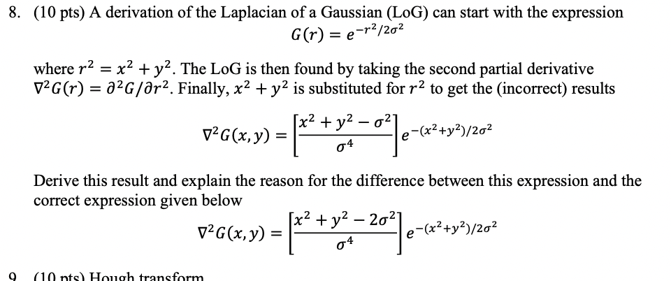 Solved Pts A Derivation Of The Laplacian Of A Chegg