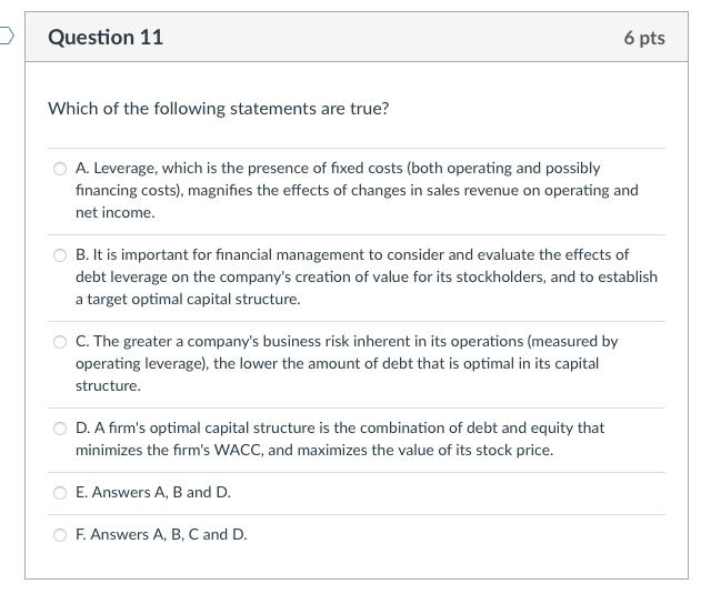 Solved Question Pts Financial Managers Are Responsible Chegg