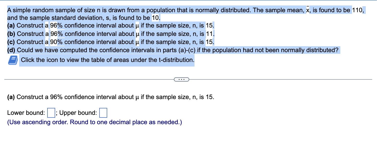 Solved A Simple Random Sample Of Size N Is Drawn From A Chegg