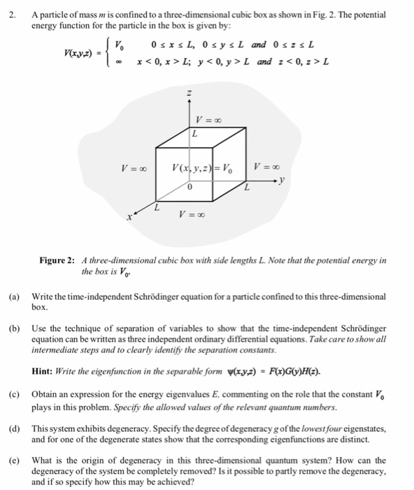 Solved A Particle Of Mass M Is Confined To A Chegg