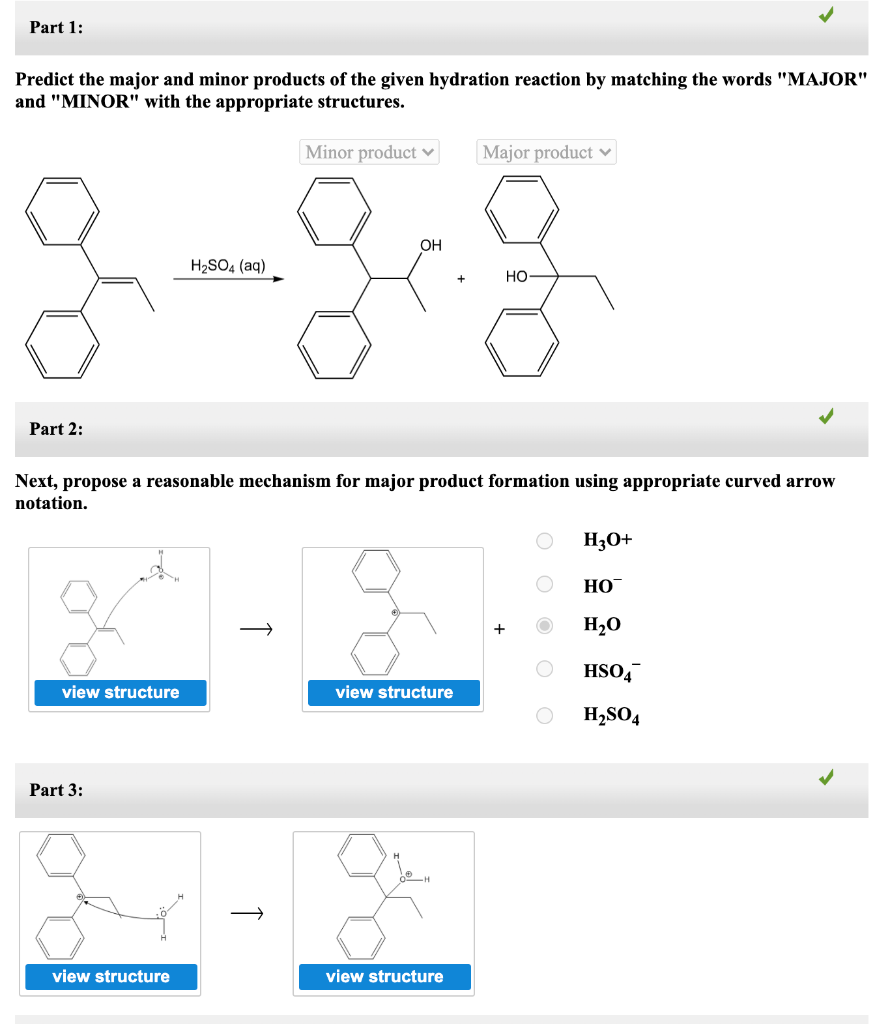 Solved Part 1 Predict The Major And Minor Products Of The Chegg