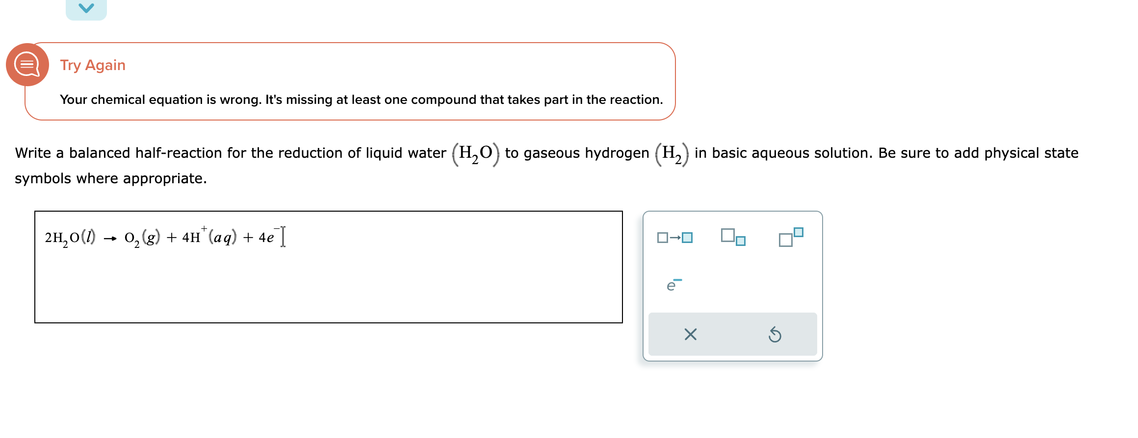 Solved Write A Balanced Half Reaction For The Reduction Of Chegg