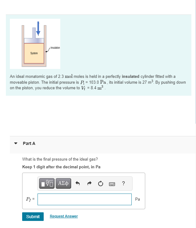 Solved An Ideal Monatomic Gas Of 2 3 Mol Moles Is Held In A Chegg