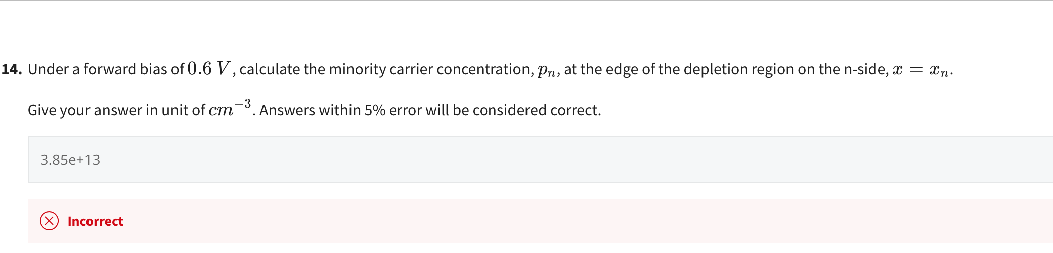 Solved A Silicon Pn Junction Step Junction Has Doping Chegg