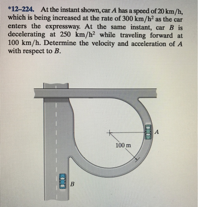 Solved At The Instant Shown Car A Has A Speed Of Chegg