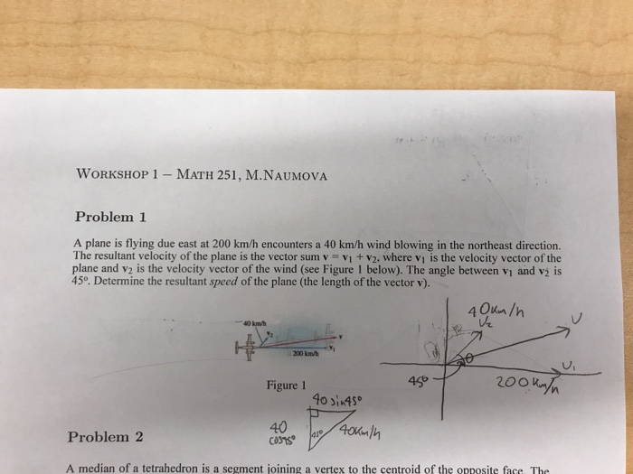 Solved A Plane Is Flying Due East At 200 Km H Encounters A Chegg