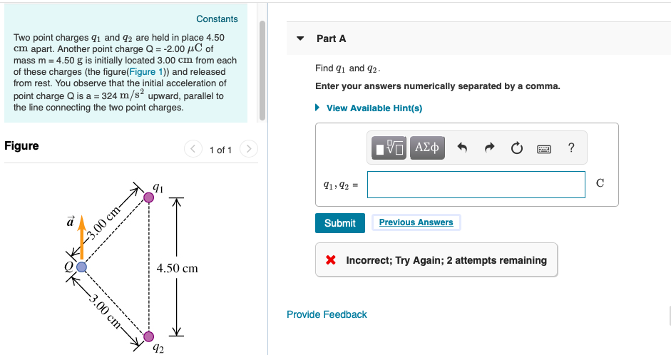 Solved Constants Two Point Charges Q And Q Are Held In Chegg