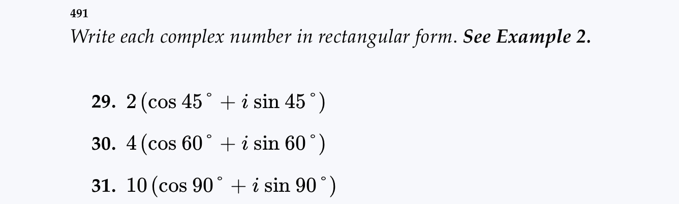 Solved Write Each Complex Number In Rectangular Form See Chegg