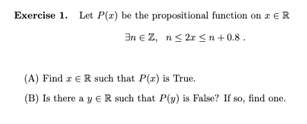 Solved Exercise 1 Let P X Be The Propositional Function On Chegg