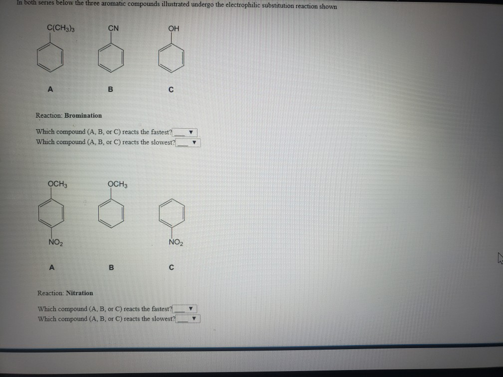 Solved In Both Series Below The Three Aromatic Compounds Chegg