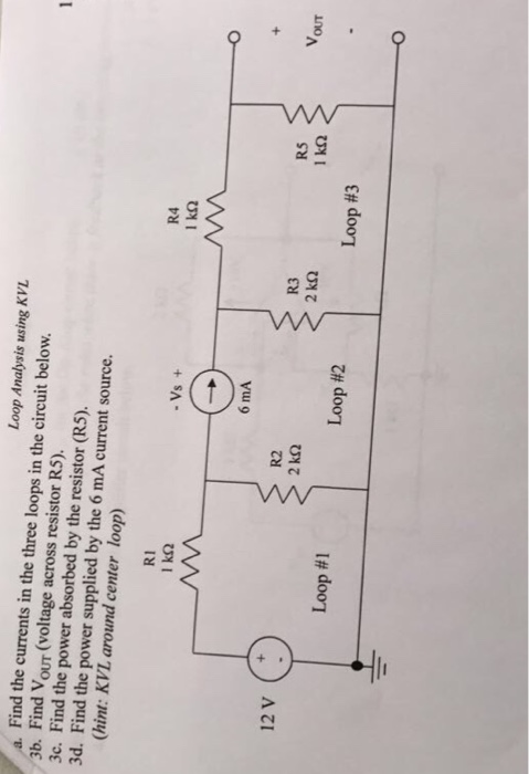 Solved Loop Analysis Using Kvl A Find The Currents In The Chegg