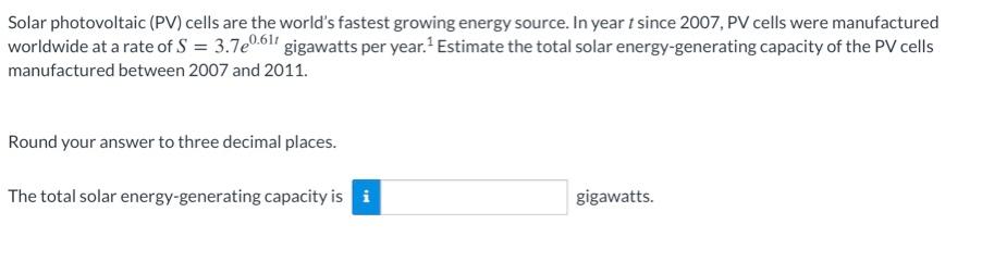 Solved Solar Photovoltaic PV Cells Are The World S Fastest Chegg