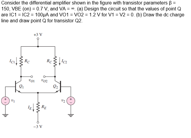 Solved Consider The Differential Amplifier Shown In The Chegg