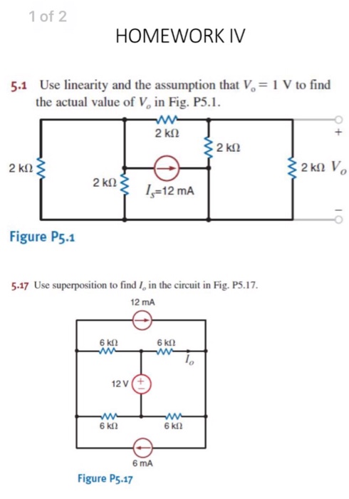 Solved 1 Of 2 HOMEWORK IV Use Linearity And The Assumption Chegg