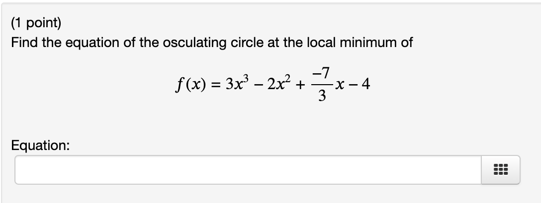 Solved Point Find The Equation Of The Osculating Circle Chegg