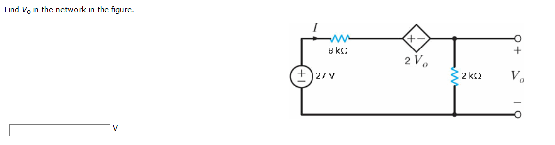 Solved Find V In The Network In The Figure Ko V V Chegg