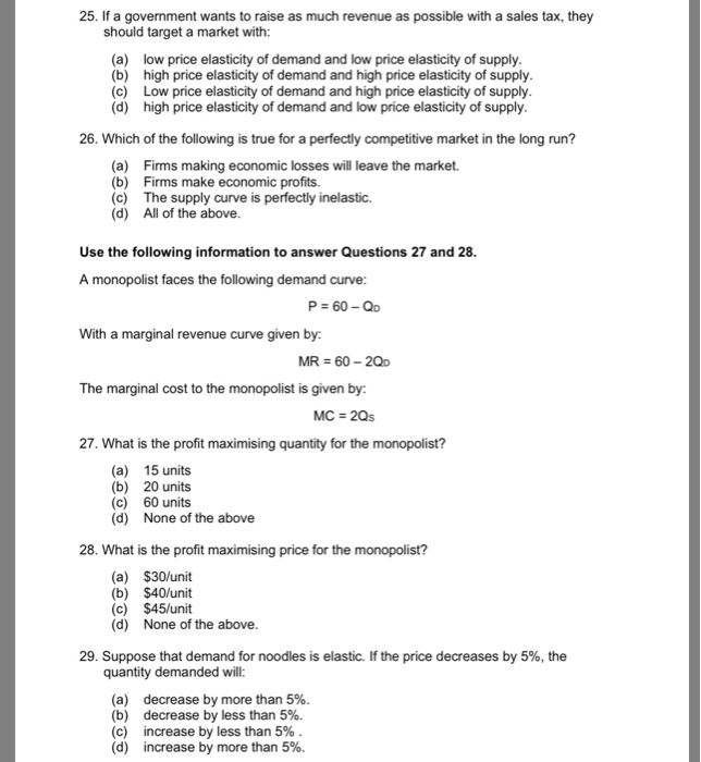 Solved Use The Following Information To Answer Questions Chegg