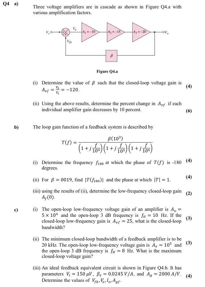 Solved A Three Voltage Amplifiers Are In Cascade As Shown Chegg