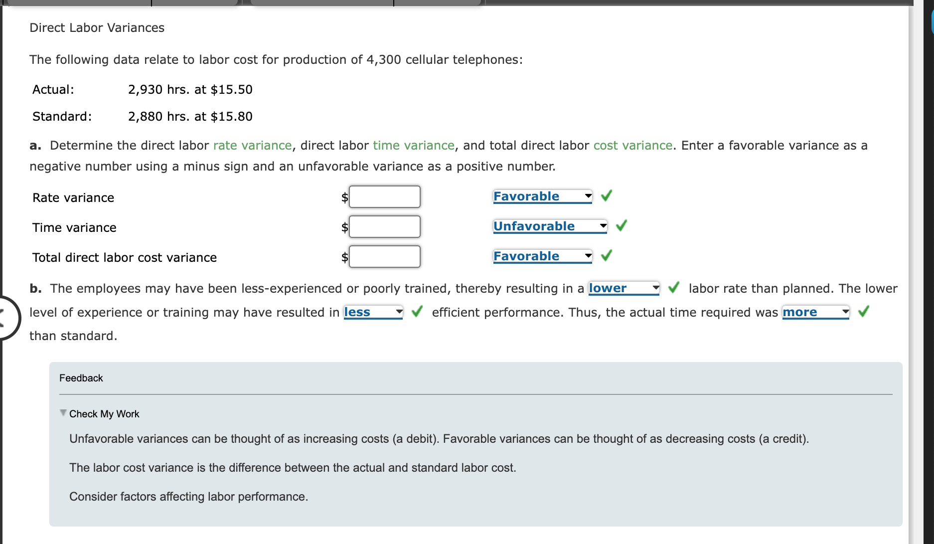 Solved Direct Labor Variances The Following Data Relate To Chegg