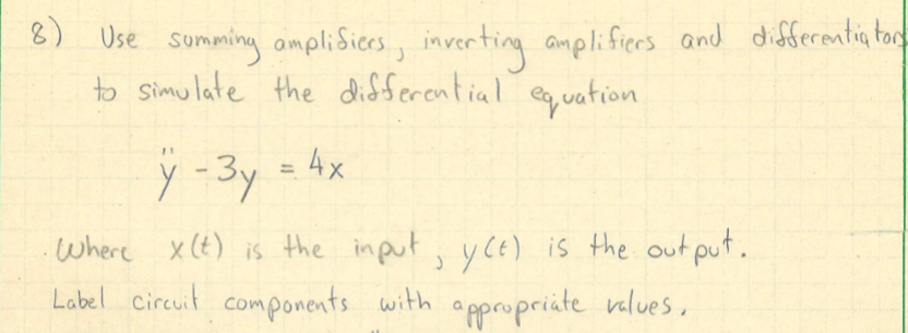 Solved 8 Use Summing Amplifiers Inverting Amplifiers And Chegg