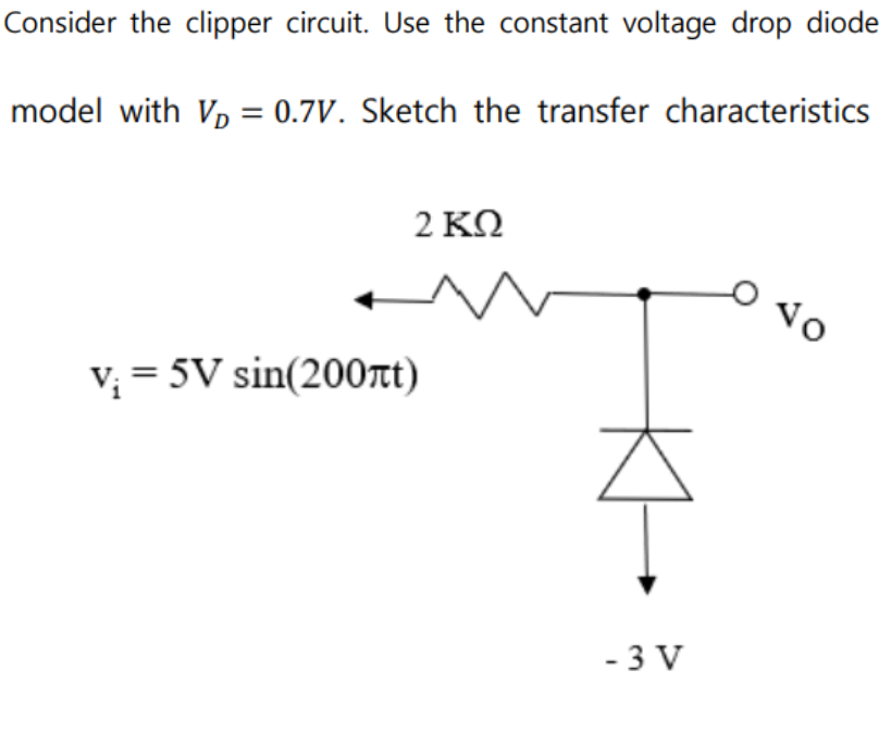 Solved Consider The Clipper Circuit Use The Constant Chegg