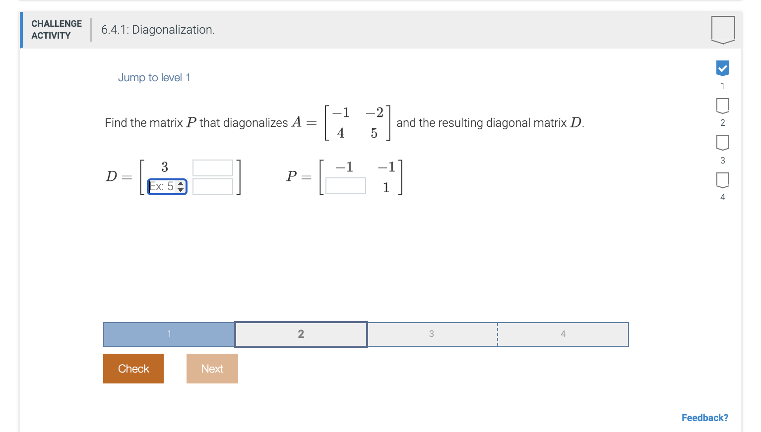 Solved Challenge Activity Diagonalization Jump To Chegg