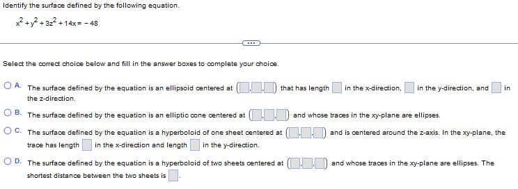 Solved Identify The Surface Defined By The Following Chegg