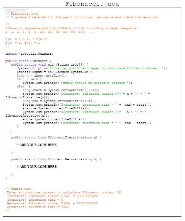 Solved Write A Java Program That Finds The Fibonacci Chegg